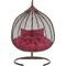 Подвесное двухместное кресло-кокон Лаура ФИДЖИ коричневый +каркас, подушка бордовая FID - фото 15858359