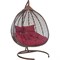 Подвесное двухместное кресло-кокон Лаура ФИДЖИ коричневый +каркас, подушка бордовая FID - фото 15858360