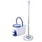 Швабра с отжимом и ведром 11л/7л, центрифуга, отжим педалью, круглая насадка липучка, бело-синий, LAIMA, 601459 - фото 16424845
