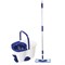 Швабра с отжимом и ведром 18л/8л, центрифуга, отжим педалью, 2 флаундера/насадки круглый и прямоугольный, бело-синий, LAIMA 603625 - фото 16424849