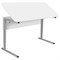 Стол-парта 2-местный, регулируемый угол, СУТ.55-01, 1200х500х640-780 мм, рост 4-6, серый каркас, ЛДСП белая - фото 16566691