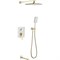 Встраиваемый смеситель для ванны и душа Lemark Миста с дополнительной 3-функциональной лейкой, белый/золото - фото 16643174