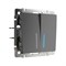 Двухклавишный выключатель WERKEL WL04-SW-2G-LED - фото 16645971