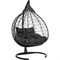 Подвесное двухместное кресло-кокон Лаура FISHT черное + черный каркас, подушка чёрная FIS - фото 16731283