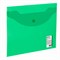 Папка-конверт с кнопкой МАЛОГО ФОРМАТА (240х190 мм), А5, прозрачная, зеленая, 0,15 мм, STAFF, 270464 - фото 16776461