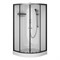 Душевая кабина AM.PM X-Joy 100x100, 1/4 круга, профиль матовый черный, стекло прозрачное - фото 16951575