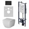 Инсталляция AM.PM MasterFit с клавишей S черный матовый, с подвесным унитазом Gem FlashClean, с сиденьем - фото 16960144