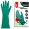 Перчатки нитриловые КЩС, ULTRA STRONG, химически устойчивые, х/б напыление, зеленые, размер 7-7,5 S (малый), RABBITEX (РАББИТЕКС), 700910 - фото 17009727
