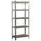 Стеллаж металлический BOOMHOUSE (БУМХАУС) безболтовой, 1800x750x350 мм, 5 полок МДФ, нагрузка на стеллаж до 875 кг, серебристый, 291411 - фото 17323734